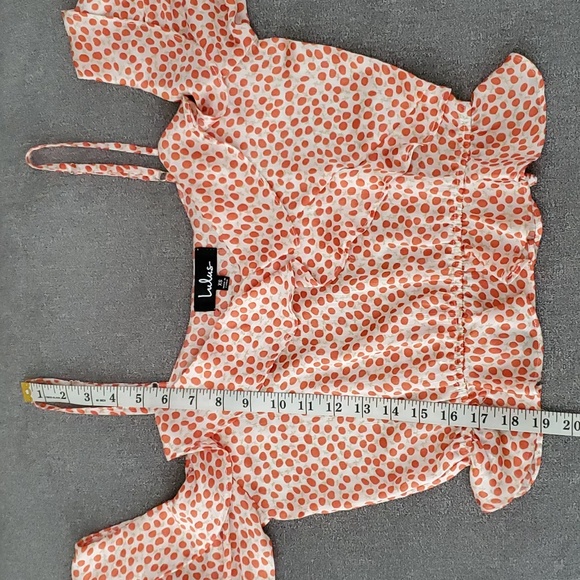 LULU'S Artiste Orange Ruffled Cold Shoulder Top SIZE: XS - Picture 2 of 7
